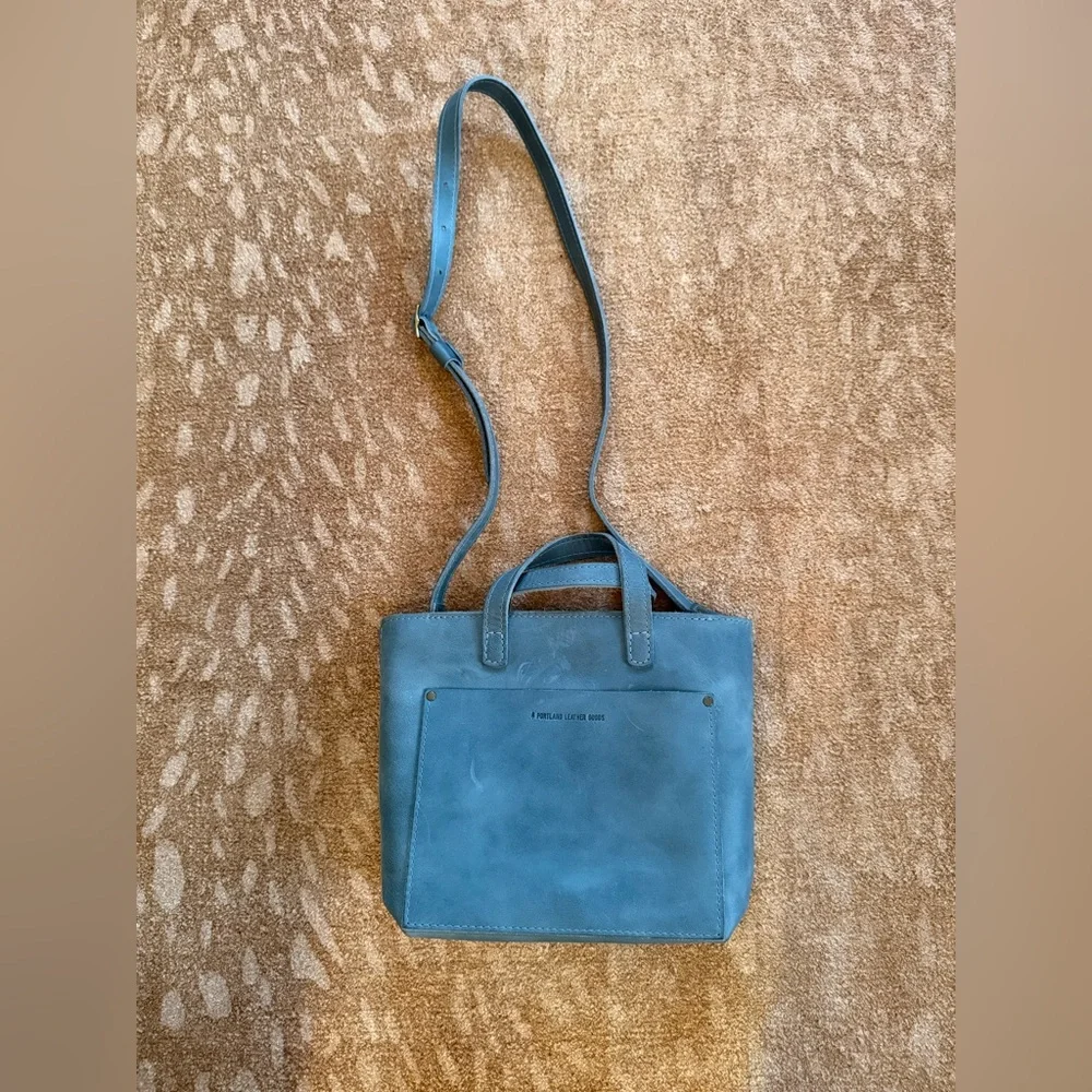Portland Leather Mini Crossbody in Aqua - Picture 1 of 6